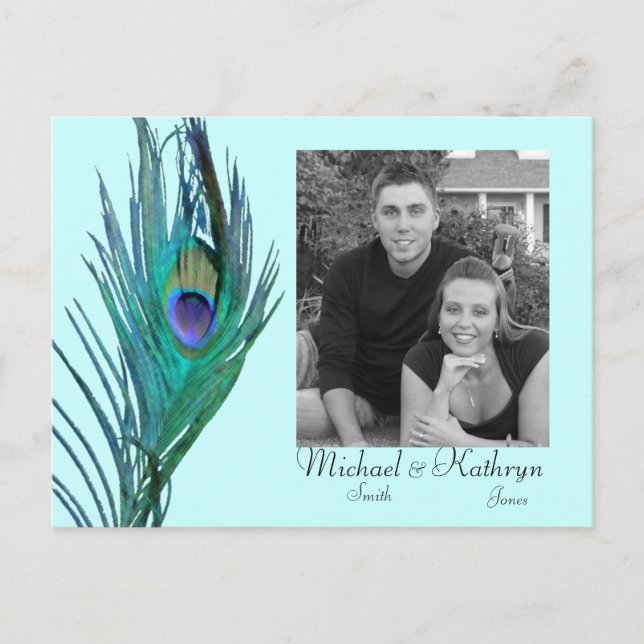 Save the Date - Peacock #2 Announcement Postcard (Front)