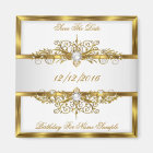 Save The Date Pearls White Gold Birthday Party