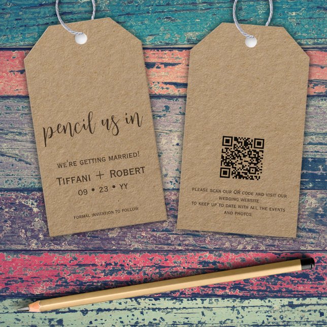 Save The Date Pencil Us In Wedding Gift Tags (Creator Uploaded)