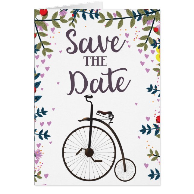 Save the Date Penny Farthing (Front)