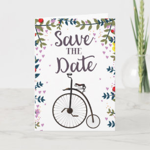 Save the Date Penny Farthing Note Card