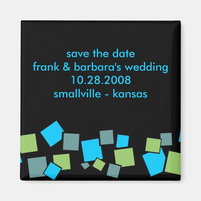 Save the Date Personalised - Blocks Magnet (Front)