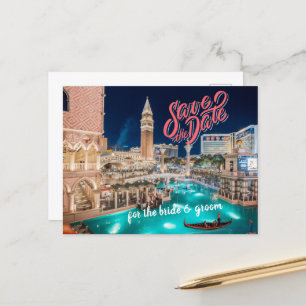 Save the Date Personalised Las Vegas Postcard