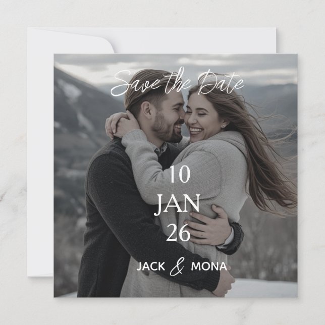 Save the date  Personalised Simple Modern wedding (Front)