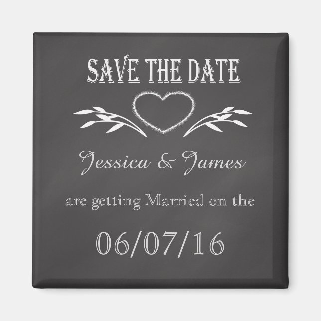 Save the Date Personalize Chalkboard Magnet (Front)