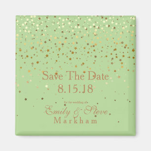 Save The Date Petite Golden Stars Magnet-Apple Magnet