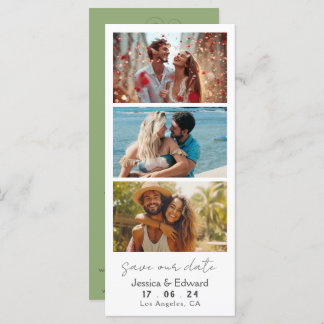 Save The Date Photo Booth Qr Code Light Green Chic