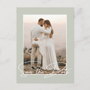 Save The Date Photo Chic Stylish Wedding Announcem Announcement Postcard