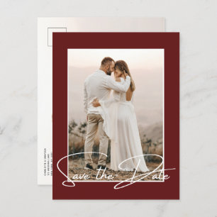 Save The Date Photo Chic Stylish Wedding Announcem Announcement Postcard