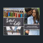 Save the Date, Photo Collage, Engagement, Chalked Postcard<br><div class="desc">Have up to three (3) photos to customise with your own on this "Save the Date",  postcard. Announce your engagement,  personalise the text with your upcoming wedding details. Congratulations!

Let me know if you need assistance.</div>