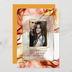 Save the Date   Photo Frame Autumn Abstract 2 Invitation