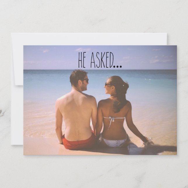 Save The Date Photo | He asked... (Front)