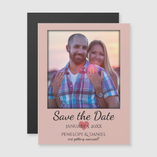 Save the Date Photo Magnet - Pink Blush