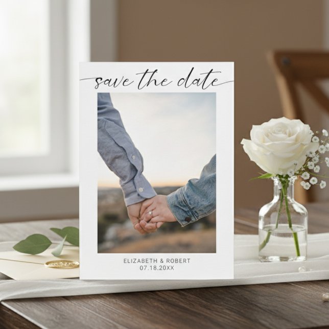 Save the Date Photo Minimalist Modern Script  (Creator Uploaded)
