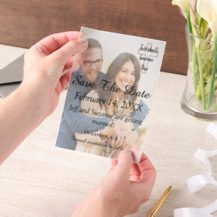 Save The Date Photo Overlay Engaged Announcement