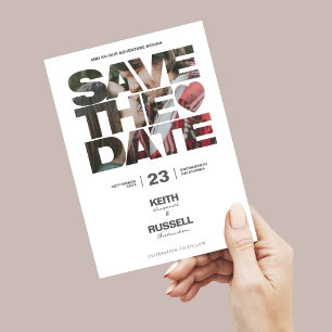 Save the Date Photo Overlay QR Wedding Website Invitation