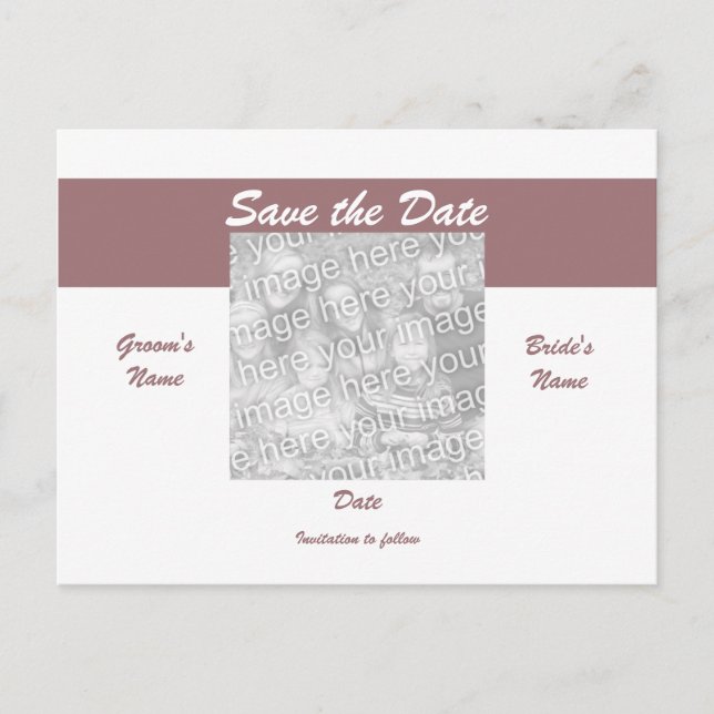 Save the Date Photo Postcard - Customised (Front)