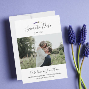 Save the Date Photo Pretty Purple Lavender Flower