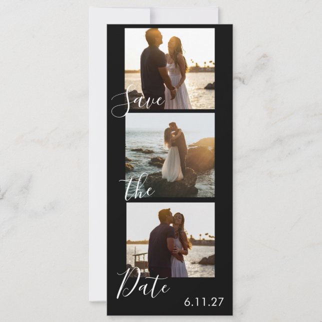 Save the Date Photo Strip Wedding Calendar (Front)