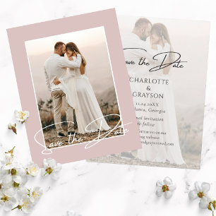 Save The Date Photo Stylish Wedding Announcement