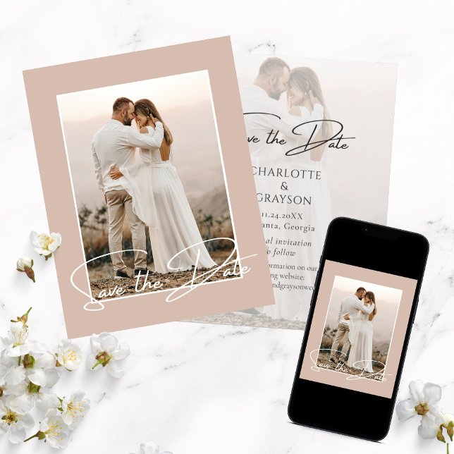 Save The Date Photo Stylish Wedding Announcement (Creator Uploaded)