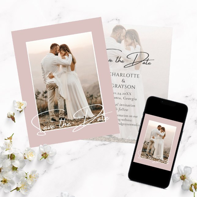 Save The Date Photo Stylish Wedding Announcement (Creator Uploaded)