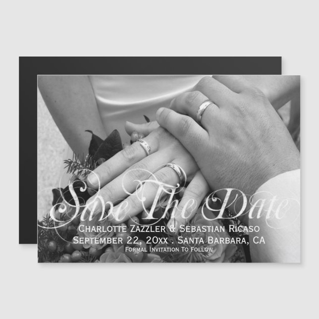 Save The Date Photo Template Personalised Wedding Magnetic Invitation (Front/Back)
