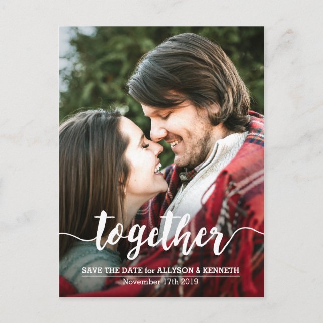 Save the Date Photo Template Together Typography (Front)