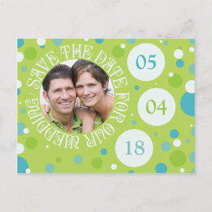 Save The Date Photo Template Wedding Polkadots