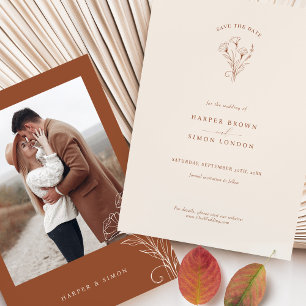 Save the Date Photo Terracotta Wedding Invitation