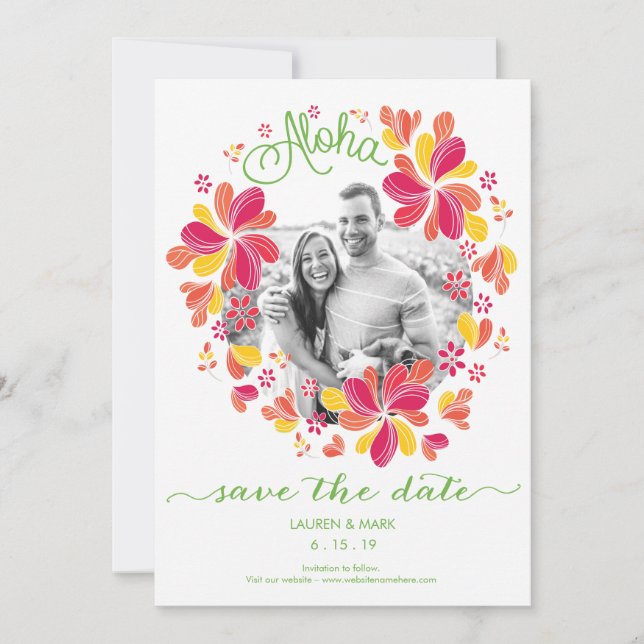 Save the Date - Photo, Tropical, Hawaiian, Island (Front)