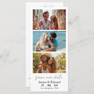 Save The Date PhotoBooth Qr Code Black White Chic