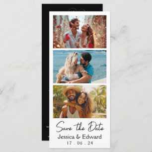 Save The Date PhotoBooth Qr Code Black White Chic