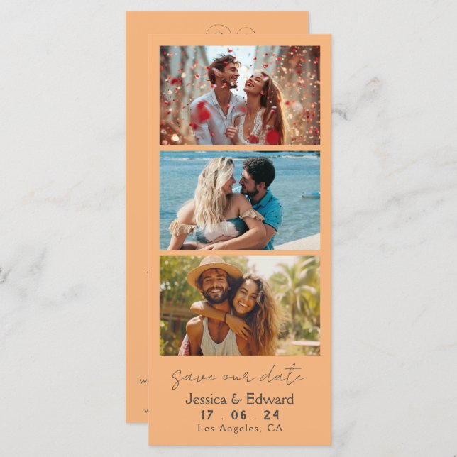 Save The Date PhotoBooth Qr Code Light Orange Chic (Front/Back)