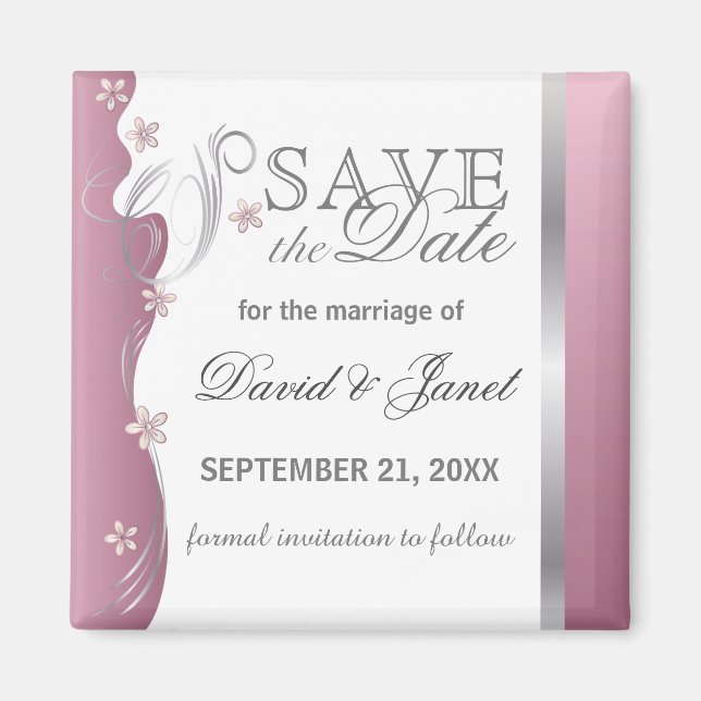Save The Date | Pink Tourmaline Magnet (Front)