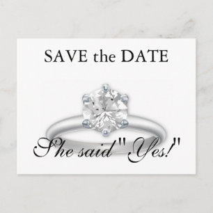 Save the Date Platinum Diamond Ring Cards