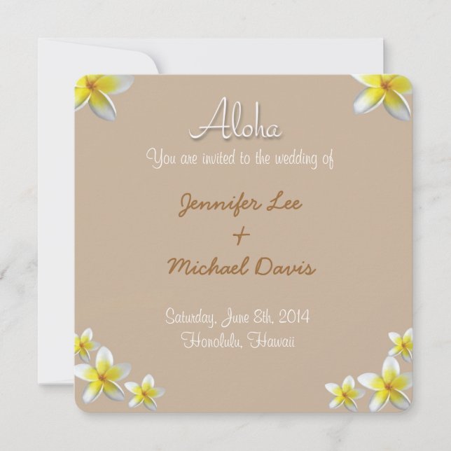 Save the Date Plumeria Design (Front)