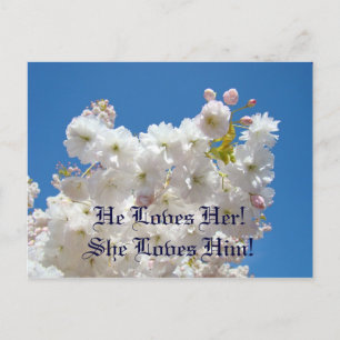 Save the Date! post cards White Flower Blossoms
