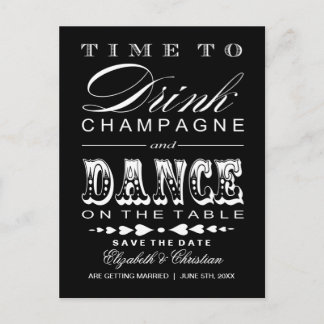 Save the Date Postcard ||Champagne Theatre Bill