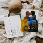Save The Date Postcard - Handwritten<br><div class="desc">Congratulations on your engagement! Make sure everyone is able to attend your big event with our lovely Save The Dates! And with these lovely postcards you can easily edit and mail! Click the "Customise it" button to get started with your layout! This product includes images that are intended to be...</div>