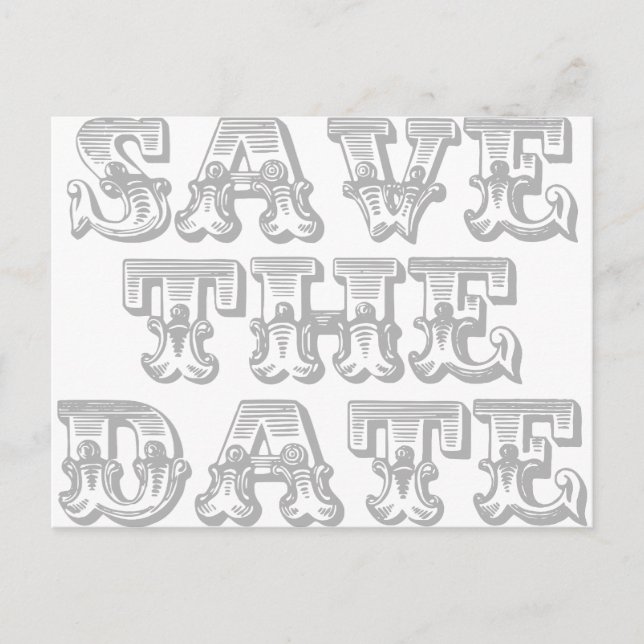 Save the Date Postcard in Silver Grey (Front)