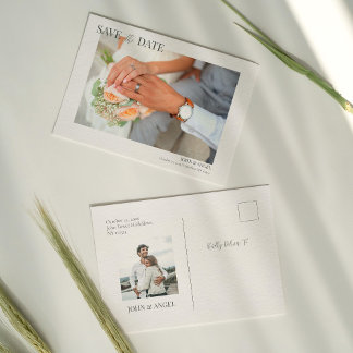 Save the Date Postcard, Minimalist Save the date P Postcard