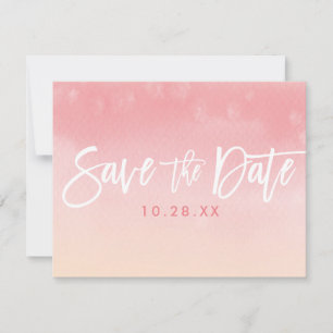 SAVE THE DATE POSTCARD ombre coral watercolor