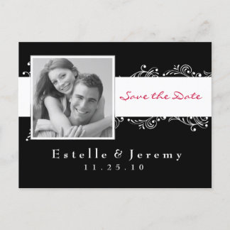 Save the Date Postcard Photo 03 White