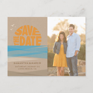 Save the Date Postcard, photo card, Beach Wedding Announcement Postcard