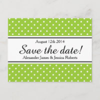 Save the date postcards | apple green polkadots