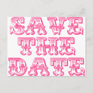 Save the Date Postcards in Hot Pink/Fuschia