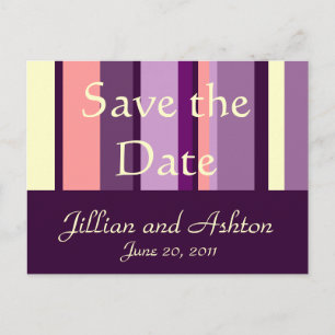 Save the Date Postcards Pink Purple Pattern