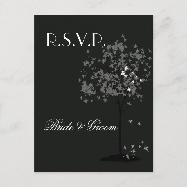Save the date postcards tree branches (Front)