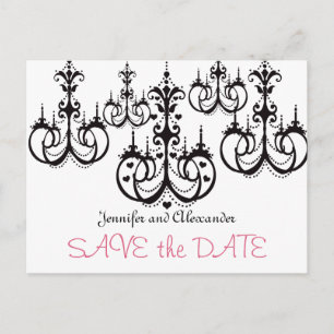 Save the Date Postcards with Chandeliers